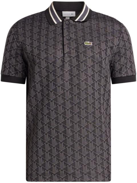 monogram-jacquard polo shirt
