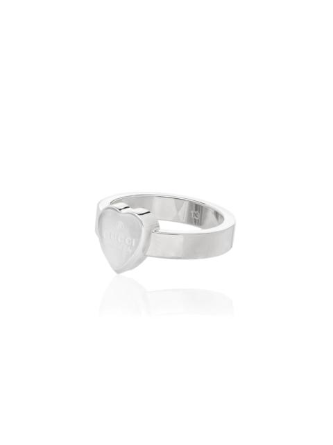 engraved logo heart-shaped ring