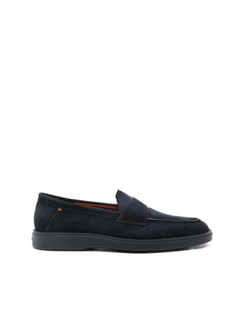 suede penny loafers