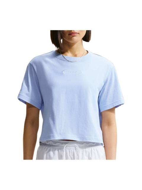 (WMNS) Nike Sportswear Classic Loose-Fit Cropped T-shirt 'Hydrogen Blue' IR7870-407