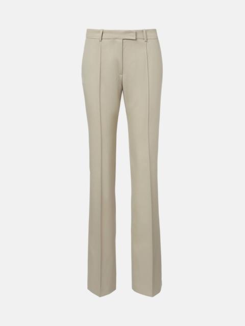 Low-rise wool straight pants
