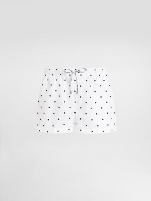 Polka dot-print short swim boxers