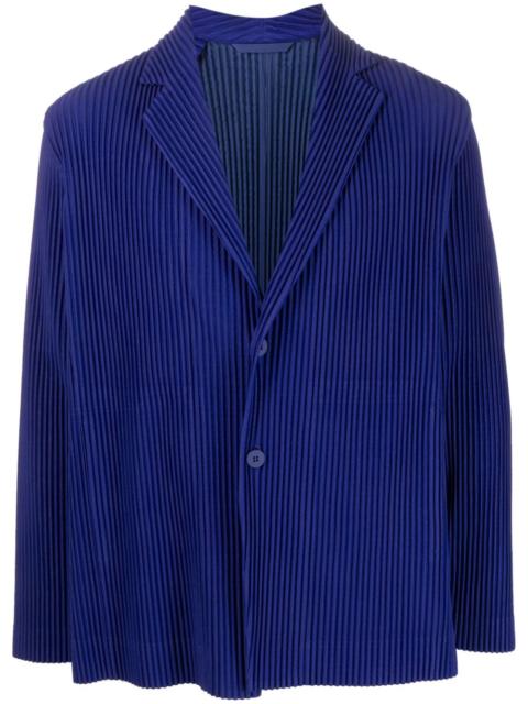 ribbed single-breasted blazer