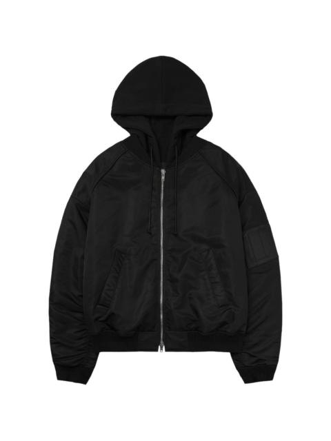 hooded bomber jacket