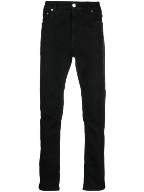 mid-rise straight-leg jeans