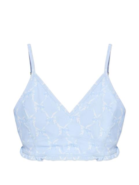 Erza ruffled bow top