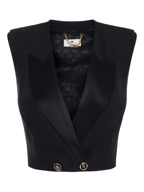 satin lapels button waistcoat