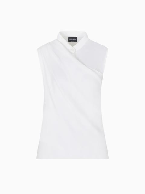 DRAPED TOP IN TRIPLE SILK GEORGETTE