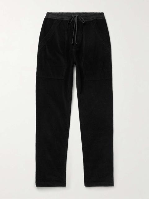 Slim-Fit Straight-Leg Cotton-Corduroy Drawstring Trousers