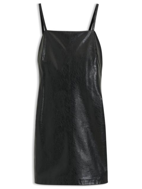 STRAPPY MINI DRESS IN FAUX LEATHER WITH EMBOSSED PATTERN