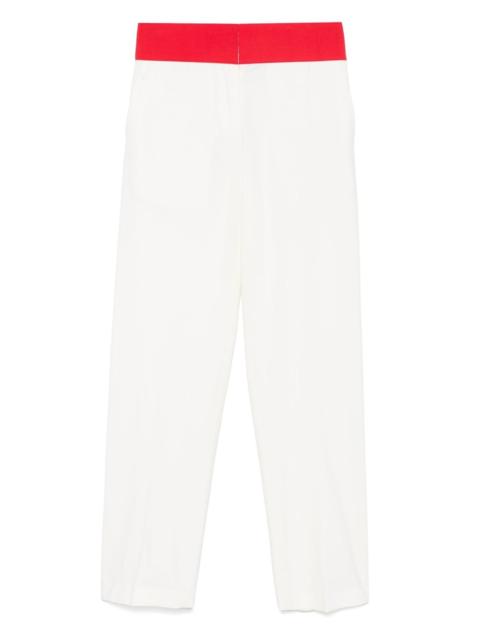 contrast-waistband trousers
