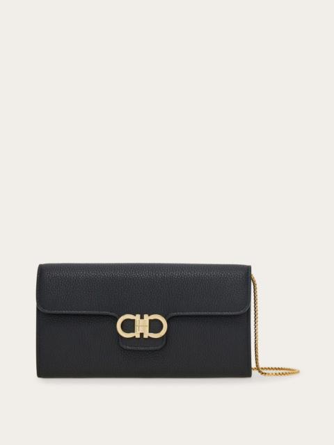 Gancini wallet with shoulder strap