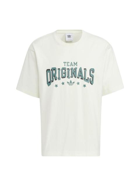 adidas originals Modern Collegiate Slogan T-shirt 'Off White' HS2014