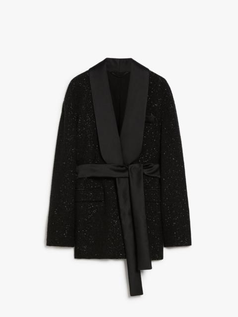 PAU Wool-blend jacket with micro-sequins