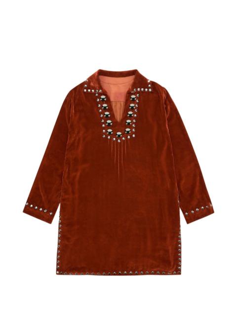 studded velvet blouse