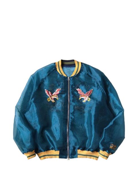 embroidered sheer bomber jacket