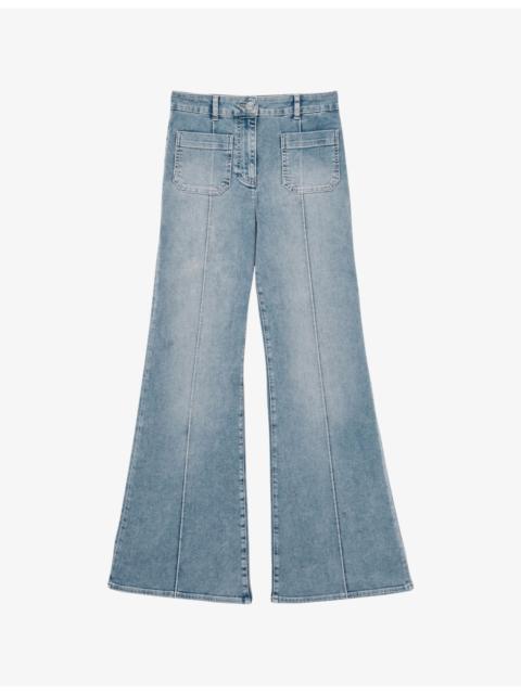 Sakura flared-leg high-rise cotton-blend jeans