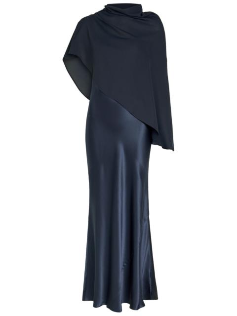 Reformation Lilibeth Cape-effect Silk Midi Dress