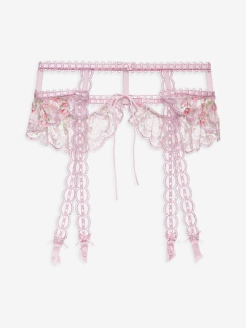 Ily Embroidered Garter Belt