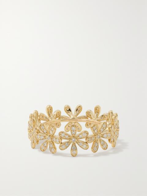 Daisy Eternity 14-karat Gold Diamond Ring