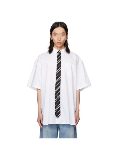 White Tie Short-Sleeve Shirt