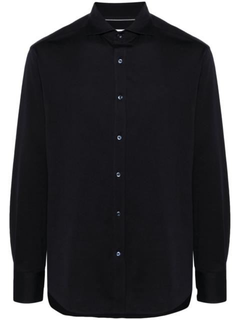spread-collar cotton shirt