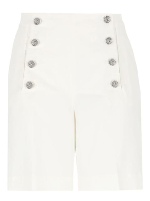 button-fastening high-waist shorts