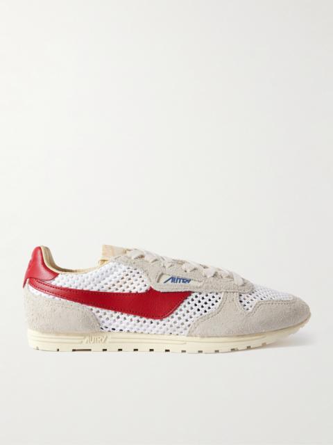 Windspin Brushed- Suede, Open-knit And Leather Sneakers