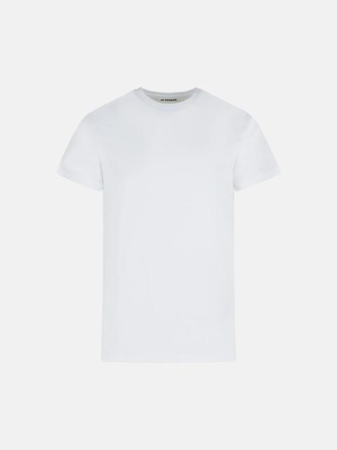 WHITE COTTON CREW NECK T-SHIRT