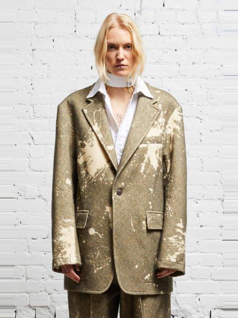 OVERSIZED RAGGED BLAZER - TWEED PAINT SPLATTER