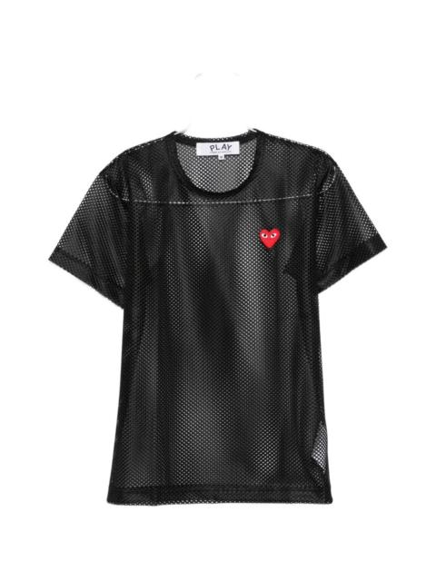 mesh logo-patch T-shirt
