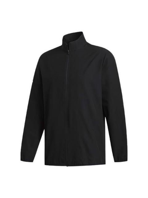 adidas Golf Sports Windproof Woven Stand Collar Jacket Black FR4245
