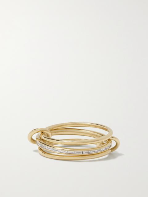 Rhea Set Of Three 18-karat Gold Diamond Rings