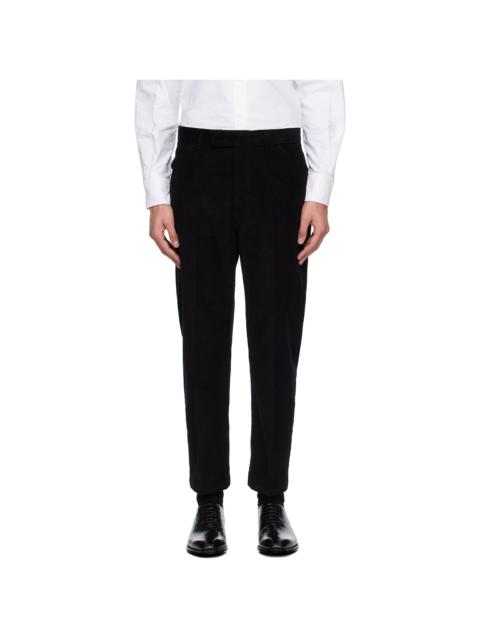 Black Narrow Wale Corduroy Tapered Chino Trousers