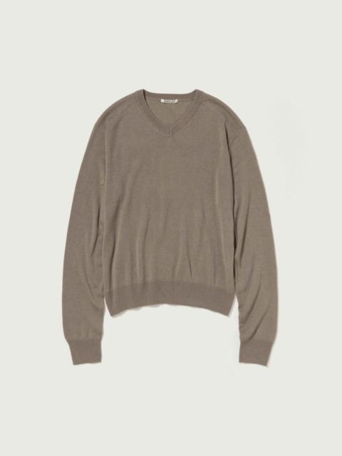 SUPER FINE CASHMERE SILK KNIT V-NECK P/O