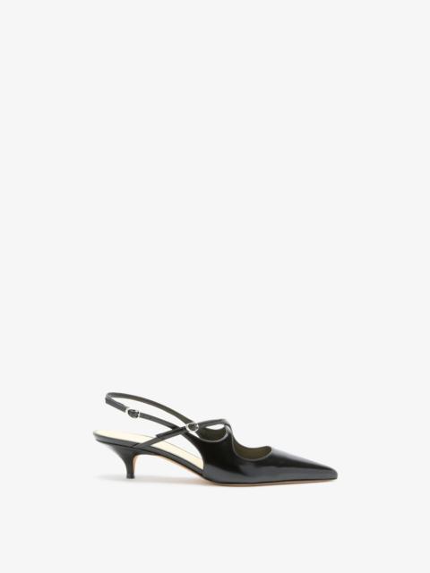 Slash Crossover Slingback Pumps in Spazzolato Leather