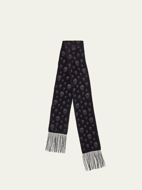 Classic Skull Velvet Fringe Scarf