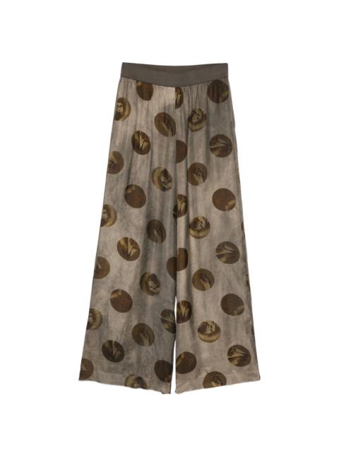 circle-print trousers