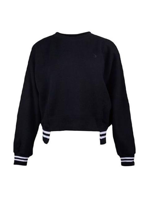 (WMNS) Converse Stripe Breathable Pullover Black 10020727-A02