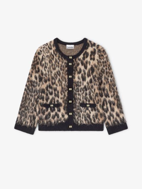LEOPARD V-NECK CARDIGAN
