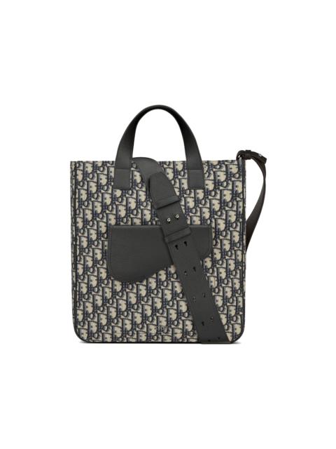Dior Saddle Tote Bag Oblique Galaxy Beige/Black