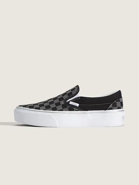 Classic Slip-On Platform Checkerboard Shoe