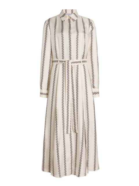 Galway Maxi Shirtdress in Ivory Multi Printed Silk