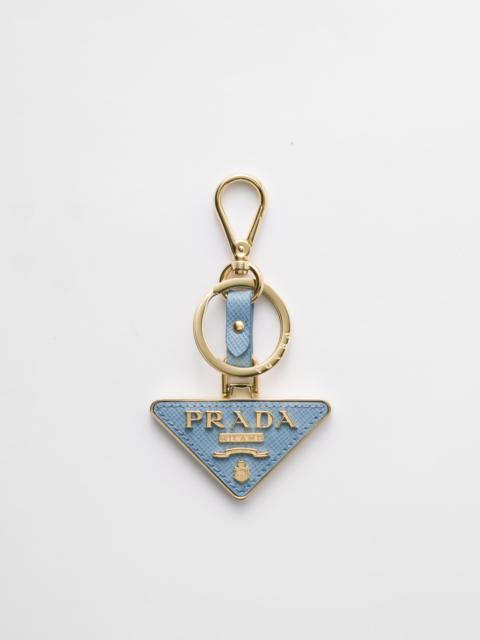 Saffiano Leather and Metal Keychain