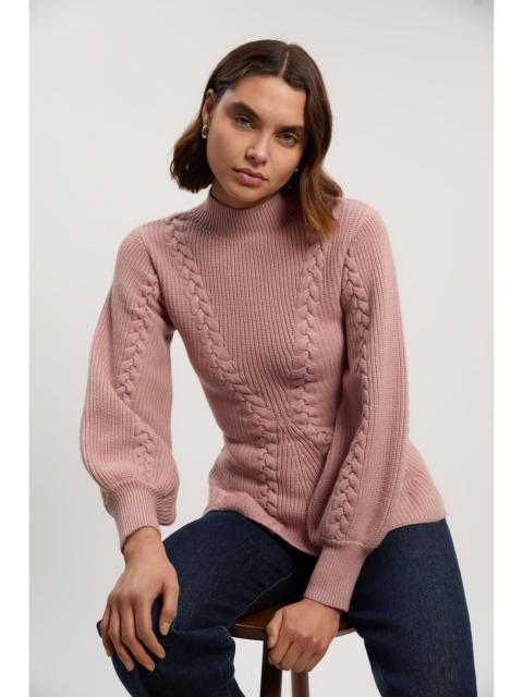 Knit Cable Yarn Peplum Jumper