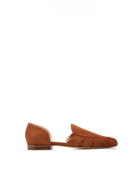 Rory Flat Shoe in Cognac Suede
