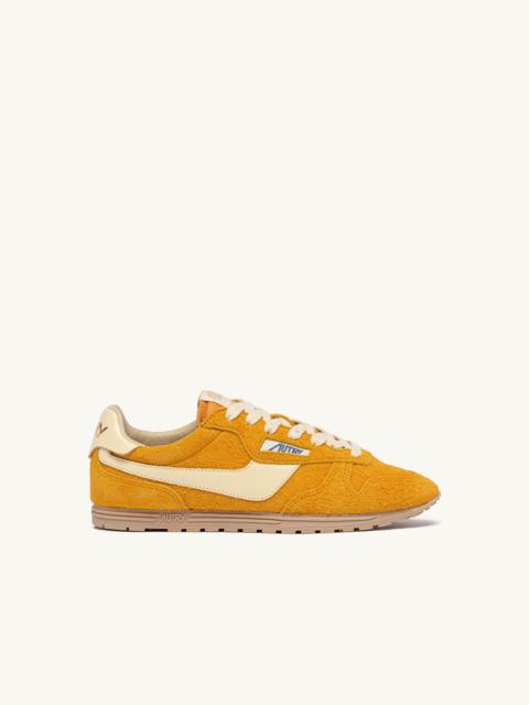 SNEAKERS WINDSPIN IN SUEDE AND LEATHER COLOR MINERAL YELLOW AND RUTABAGA