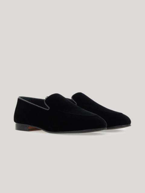 DOUBLE BLACK VELVET SLIP-ONS