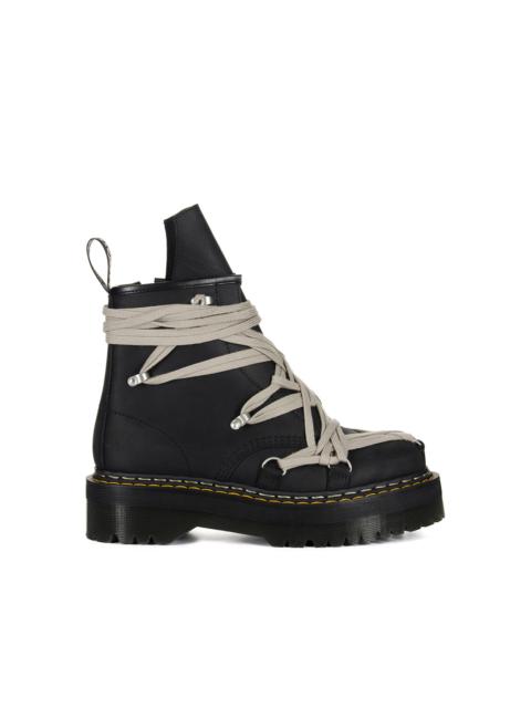 THE MEGALACE 1460 – BLACK LEATHER QUAD BOOT