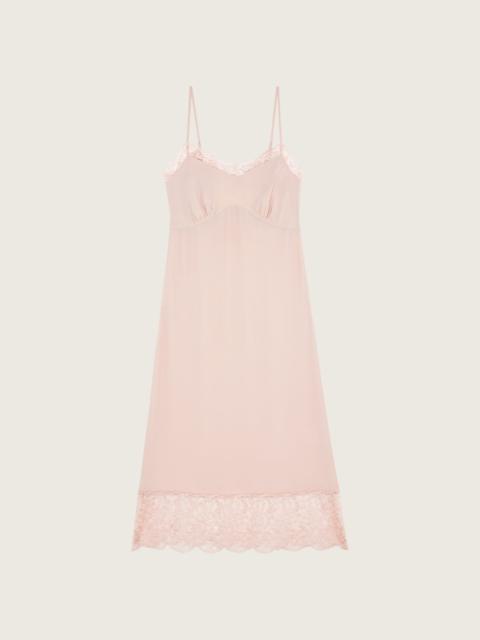 Deep Lace Trim Slip Dress